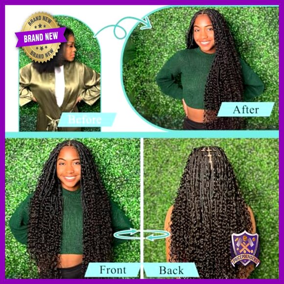 150g 6 Bundles 18 Inch Human Hair Extensions Deep Wave Boho Braiding Hair main image 4